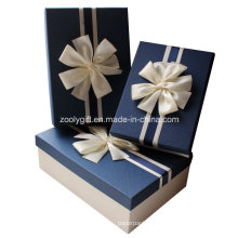Quality Textured Art Paper Gift Boxes with Ribbon Decoration